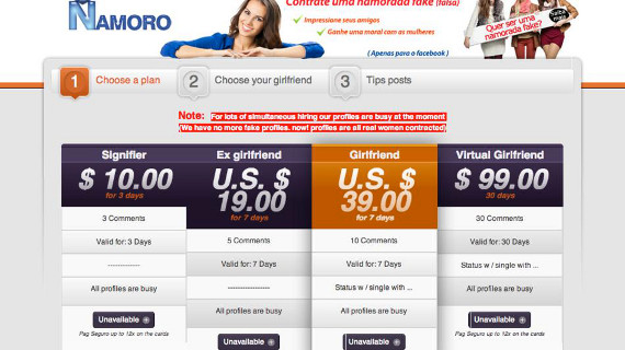 SAD: Buy A Fake Facebook Girlfriend