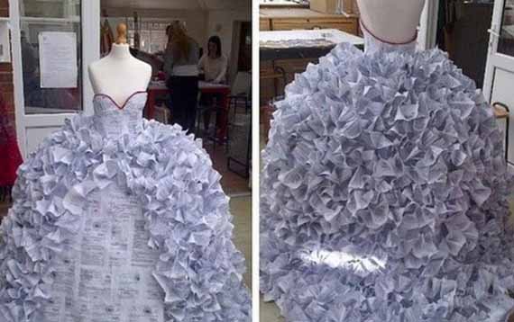 divorce paper wedding dress 2 Wedding Dress Terbuat Dari kertas Perceraian
