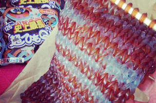 This Knitted Scarf Is Made Out Of Gummy Worms