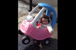 A Dad Plays Highway Patrol When His Little Girl Crashes Her Toy Car