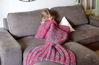 Check Out This Cute And Cozy Crocheted Mermaid Blanket