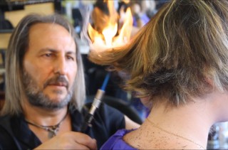 This Hair Stylist Uses Blowtorches, Samurai Swords, & Razor Talons To Cut Clients' Hair